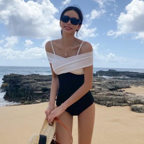 2020 Mujer One Piece Badnage Swimsuit Vintage Padded Monokini Sexy Girl Beach Wear Off Shoulder Summer Beach Wear Bodysuits