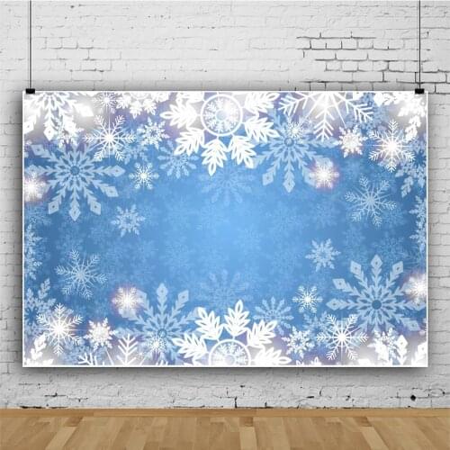 Winter Blue Snowflakes Falling Backdrop Props for Kids Birthday Party Art Shooting Background Photography Photocall
