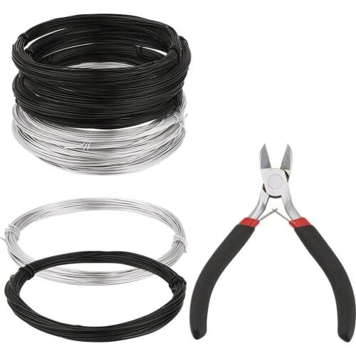 DIY Jewelry Aluminum Wire and Carbon Steel Jewelry Pliers, Mixed Color, Pliers: 11cm; Wire: 0.8mm