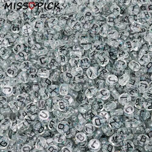 100pcs Transparent Acrylic Beads Round Flat Letter Alphabet Loose Spacer Beads for Jewelry Making DIY Bracelet Necklace Supplier