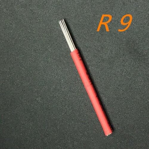 100pcs r9 Tattoo Needles for Manual Pen Permanent Makeup Fog Eyebrow Blades Red Microblading Round 9 Pin 3D Embroidery