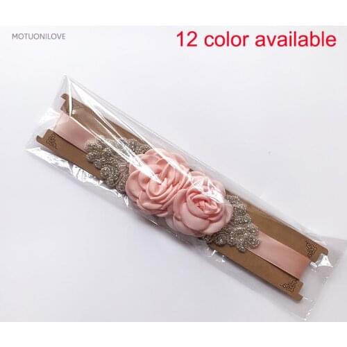 12 Color Available Vintage Wedding Flower Belt for Dress White Womens Rhinestone Belt Sashes Cinturon Flores Cinturones Fiesta