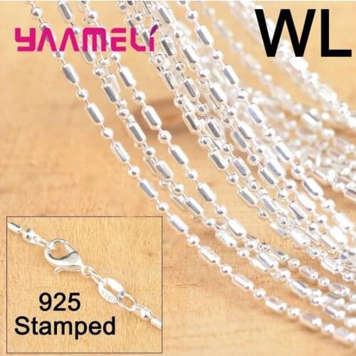 20PCS Shiny 18" 925 Sterling Silver Jewelry Necklace Chains With Lobster Clasps Fit Pendant Factory Directly Price Sale Findings