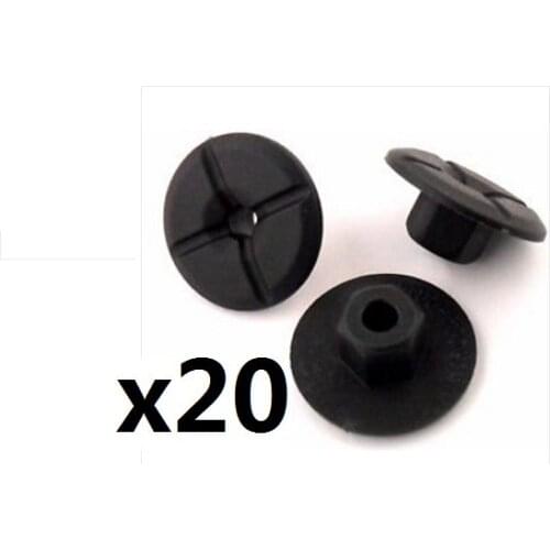 20x Plastic Unthreaded Nylon Nuts- 4mm hole & large 24mm collar, For Mercedes & BMW