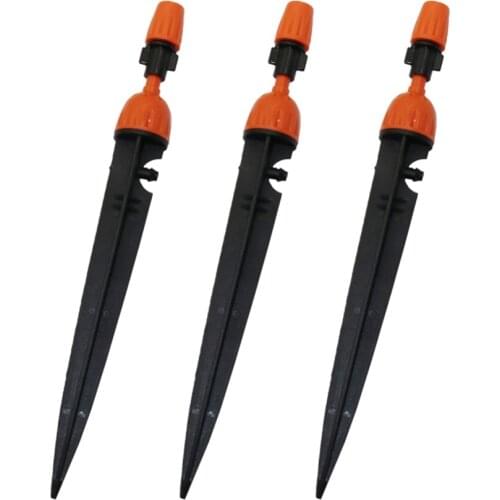 Orange Adjustable Micro Sprinkler Agriculture Watering Dripper Garden Hose Nozzle 2 Kinds of Functions for 4mm Hose 5 Pcs