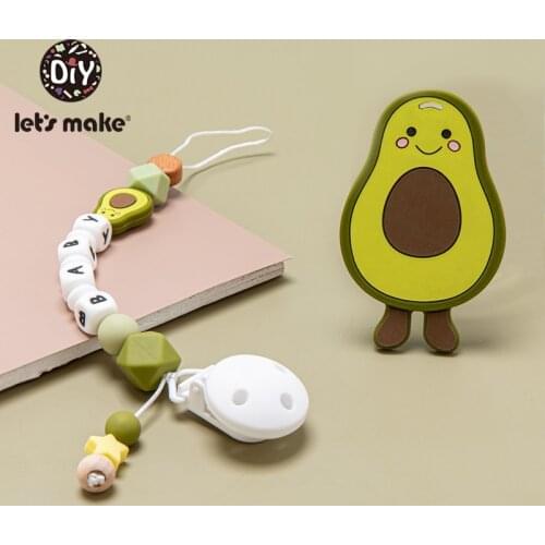 Lets Make Pacifier Clip Acrylic Letter Beads Custom Name Bracelet Personalized Teething Nursing Pendants Chew Silicone Teether