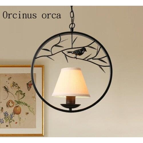 American country garden bird chandelier living room bedroom restaurant Mediterranean simplicity iron art vintage Chandelier