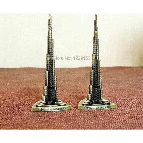 Free shipping Handmade Khalifa tower model Vintage metal craft shooting props Bar/Pub/Cafe/Shop decoration Souvenir