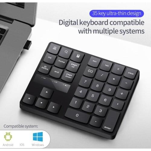 Raw Material 2.4g Wireless Multimedia 35-key Keyboard With USB Interface Stablesignal Transmission Strong Compatibility