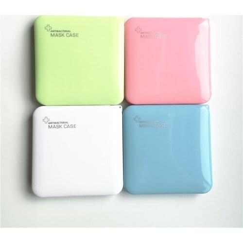 2pcs/pack NEW PP KN95 Mask Storage Box Portable Small Plastic Face Mask Case 13x13cm 5.1"x5.1"