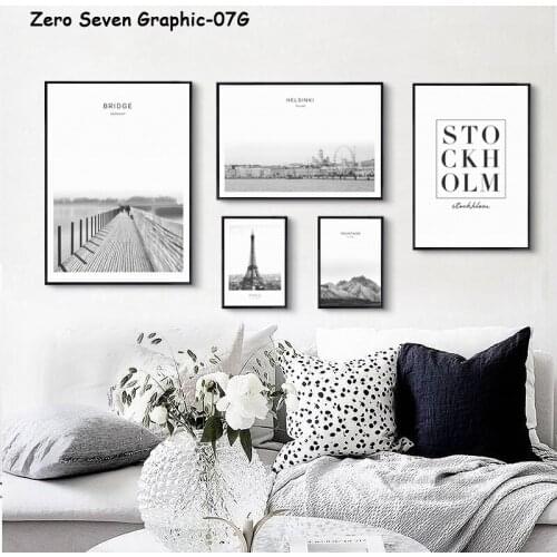 Black White Retro Paris Tower Snow Mountain Landscape Canvas Painting Poster And Print Living Room Picture Art Wall Home Decor