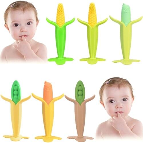 Baby Silicone Teether Toddle BPA Free Teething Ring Silicone Chew Dental Care Toothbrush Care Bead Baby Gift