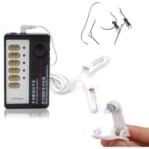 Electric Shock Nipple Clamps clitoris labia Clips Breast clitoris Electrical stimulation Medical Themed Sex Toys For Couples
