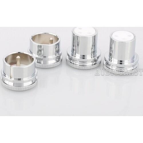 Hi End Noise Stopper Chrome Plated Copper XLR Plug Caps 1 Pair male+female XLR Plug caps hifi audio protective xlr plug
