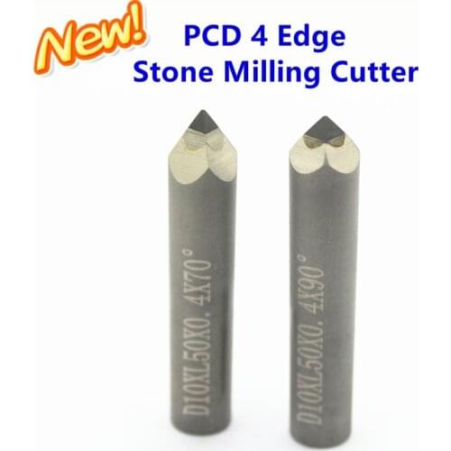 Stone engraving bits diamond carving tools lathe Milling Cutter Granite Engraver Marble Relief cnc 4 edge PCD Shank 10mm