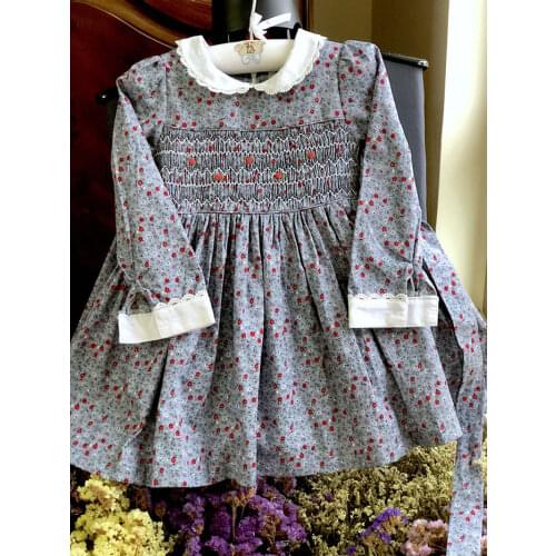 Baby Toddler Girls Smocked Vintage Classic Waist Bow Dress Girl Kids Family Party Birthday Wedding Evening Photograph Dresses