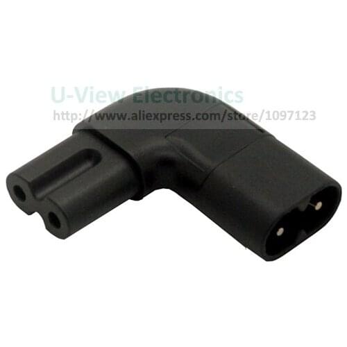NCHTEK Left Right Angle IEC 320 C7 C8 Figure 8 AC Power Adapter, Power Plug Connector/Free Shipping/2PCS