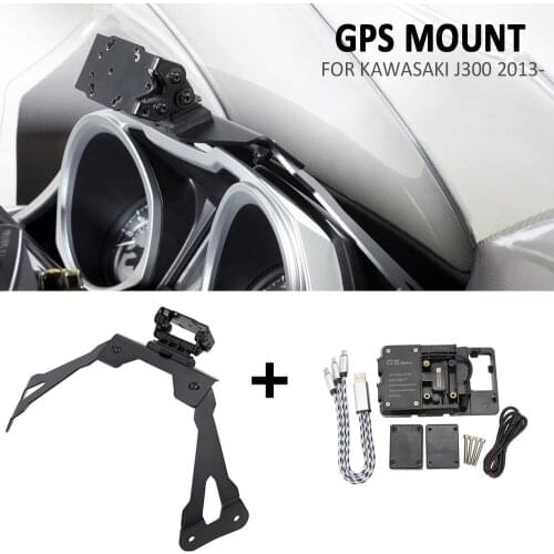 NEW Black FOR Kawasaki J300 J 300 2013-GPS Plate Adapt Holder Kit NEW Motorcycle Accessories Smart Phone Navigation Bracket