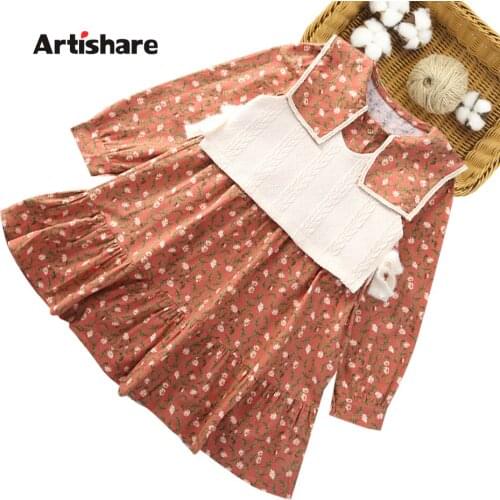 Clothes For Girls Floral Pattern Teenage Girls Clothing Vest + Dress Girls Clothes Set Spring Autumn Childrens Clothing