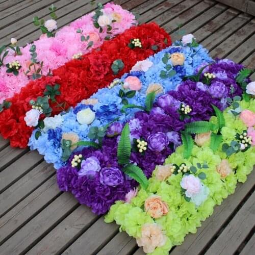 1M Luxury Wedding Road Lead Flower Rose Hydrangea Flower Combination DIY Arched Door Flower Row Window T Stage Wedding Decoratio