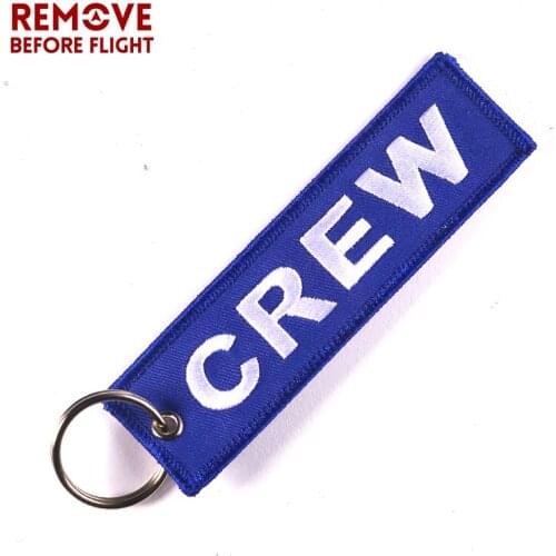 Blue Crew Keychain for Promotion Gifts OEM Motorcycle Keychains llaveros Luggage Tag Embroidery Crew Key Chain Fashion Jewelry