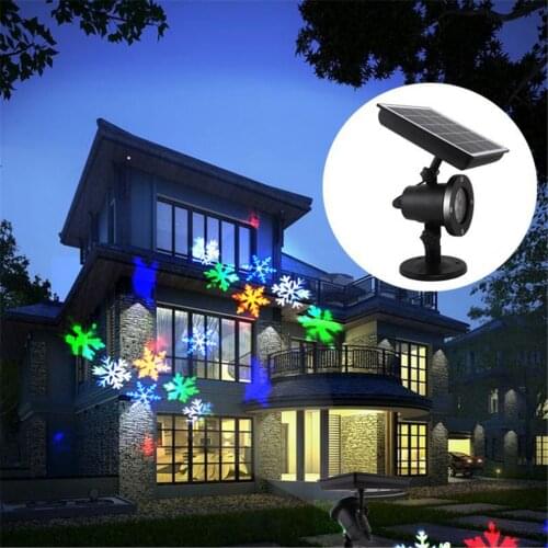 LED Solar Laser Projector Light Outdoor/Indoor Snowflake Moving Stage Showers IP64 Christmas Party Garden Lawn Light Wall Light