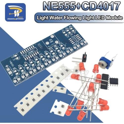NE555 CD4017 Running LED Flow Light Electronic Production Suite Control Board Module Capacitor Oscillator Clock Siganal DIY Kit