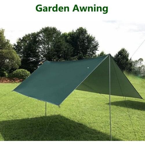 3x3m Awning Waterproof Tarp Tent Shade Ultralight UV Garden Canopy Sunshade Outdoor Camping Hammock Rain Fly Beach Sun Shelter