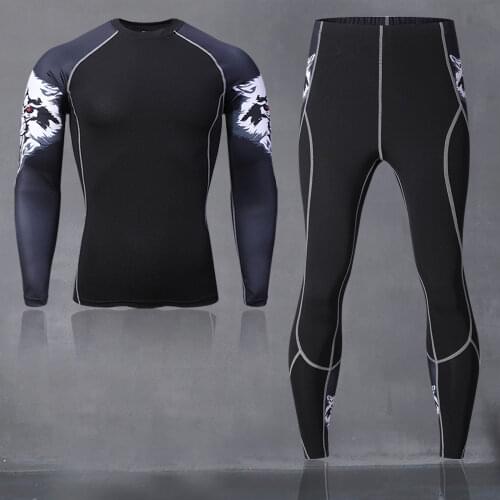 Thermal Underwear Mens Suit Compression Suit Fleece Long Johns Quick-Drying Thermal Underwear Set Running Tight Sports Men 4XL