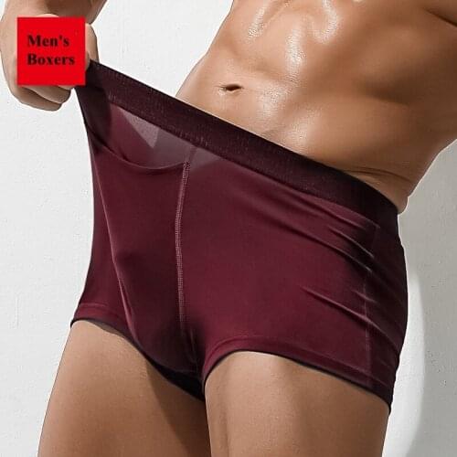 Sexy Gay Underwear Mens Boxers Shorts Soft Modal Panties Man Solid Breathable Pouch Penis Male Underpants Ropa Interior Hombre