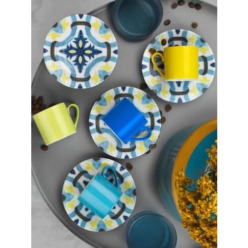 Turkish Coffee 4 Dream Design Person Coffee Cup Set Porcelain mugs cup royal art painting creative luxury kitchen decor tea 2021