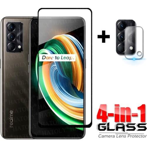 4-in-1 Glass on Realme Q3 Pro Carnival Full Cover Tempered Glass For Oppo Realme Q3 Pro Carnival Edition Screen Protector Glass
