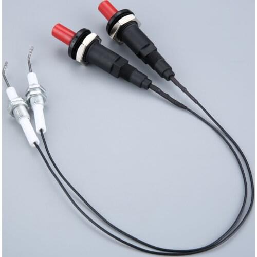 2 Sets Propane Push Button Piezo Igniter Threaded Ceramic Electrode Ignition Plug for Gas Fireplace Oven Heater Kitchen lgniter