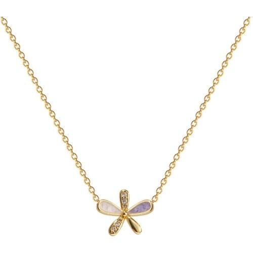 2021 fashion new Purple Flower Necklace womens simple temperament high quality clavicle chain