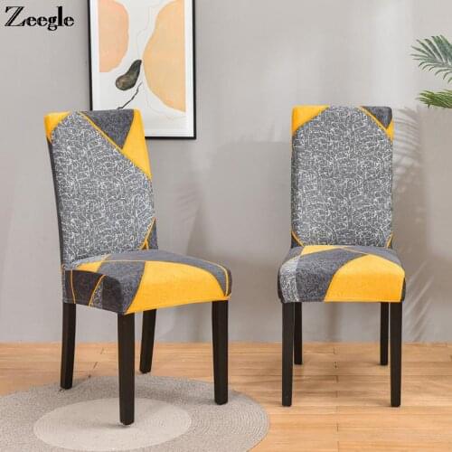 1/2/4/6 Pieces Elastic Chair Cover Slipcover Removable Polyester Fabric Chair Cover General Dining Table Seat Cover Washable