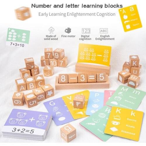 1 Set Wooden Counting Bricks Educational Funny Interactive Kids Wooden Number Counting Blocks Logical Thinking for Kindergarten