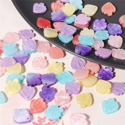 10pcs Acrylic Acetate Flower Petals Leaves Charm Beads For Making Sewing Accessories Clothes Craft Supplie