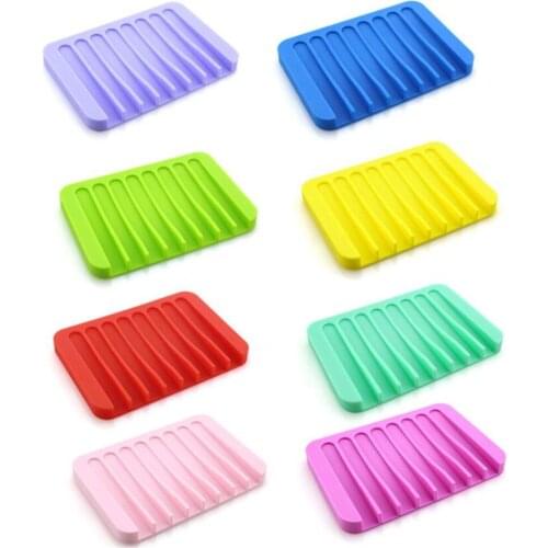 10pcs/lot Soap Holder Waterfall Dish Bar Tray Bathroom Kitchen Bathtub Silicone Soap Saver Sponge Holder