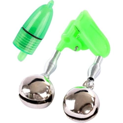 10pcs LED Fishing Rod Bite Alarm Bells Ring Fishing Lures Accessory Red Light Alerter Outdoor Fish Tools Fish Alarm
