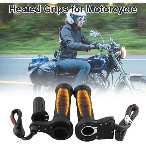 12V Motorcycle Electric Heating Handlebar Grip Warmer, Handlebar Heater Warmer with Switch Control Motorcycle Accessories