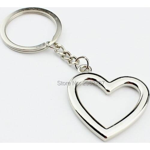 200pcs/lot Metal Mini Heart Shaped Keychains Fashion Heart Keyrings Valentine Birthday Gifts for Lovers