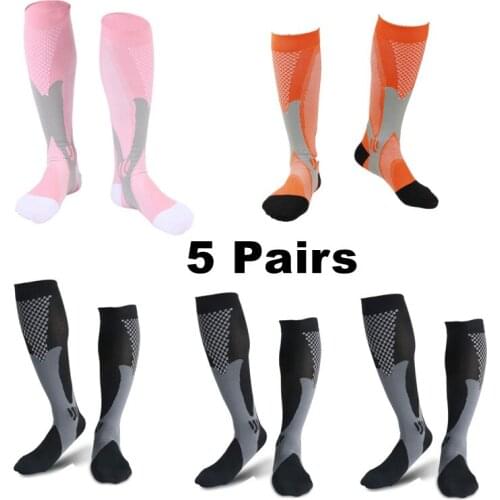 3/4/5/6/7 Pairs Compression Socks Quality Cycling Sports Socks Unisex Edema Diabetes Varicose Veins Marathon Running Stockings