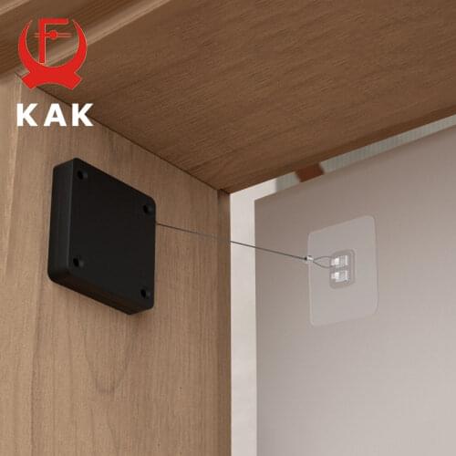 KAK Punch-free Automatic Door Closer 500g-1000g Tension Closing Device See Automat Door Hardware Soft Close Furniture Hardware