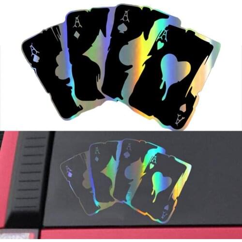 Car Motorcycles Poker Graphic Styling Reflective Sticker Self-adhesive Tape