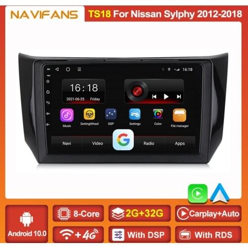 IPS 6+128G DSP Car Radio Multimedia Player For Nissan Sylphy B17 Sentra 12 2013-2017 GPS Navigation Wifi Carplay No DVD 2Din SWC