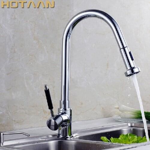 Free Shipping pull out kitchen faucet.Brass Thicken Chrome Spring kitchen mixer faucets.kitchen sink tap.torneira YT-6023