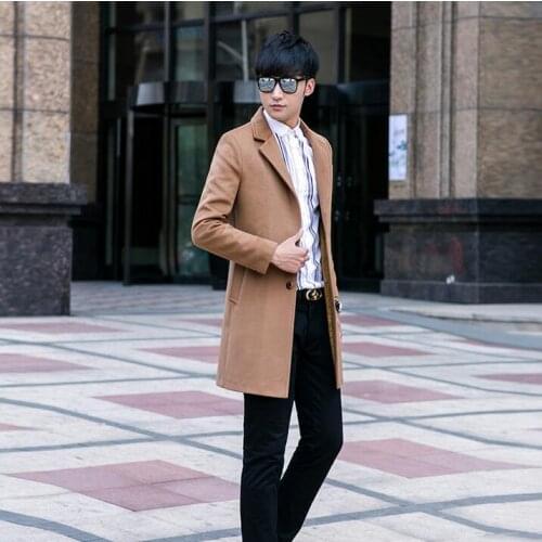Plus size S - 9XL 2020 autumn long wool coat men single breasted khaki fashion trench coats mens overcoat casaco masculino