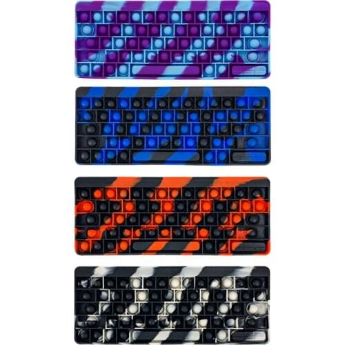 Big Size Silicone Soft Push Bubble Sensory Fidget Toys Keyboard Shape ADHD Anxiety & Stress Relief Gifts for Kids Adults