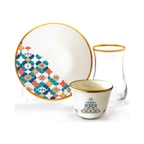 Drop Efe Tea & Arabian Coffee Cup Set 18 Pieces İllizyon
