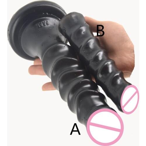 FAAK Ribbed dildo big butt plug extreme pussy stimulate beads fake penis anal dildo adult sex product masturbator sex toy shop